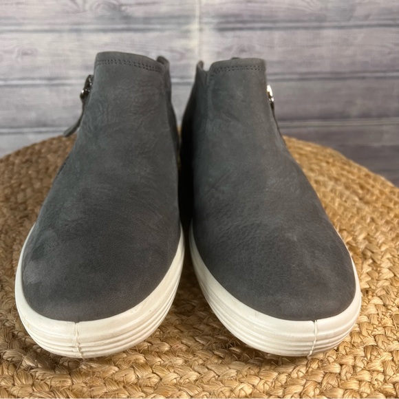 ECCO Soft 7 Nubuck Zip Bootie Women's Sneakers Size 10-10.5 Euro 41 Grey NWOB - Picture 9 of 15